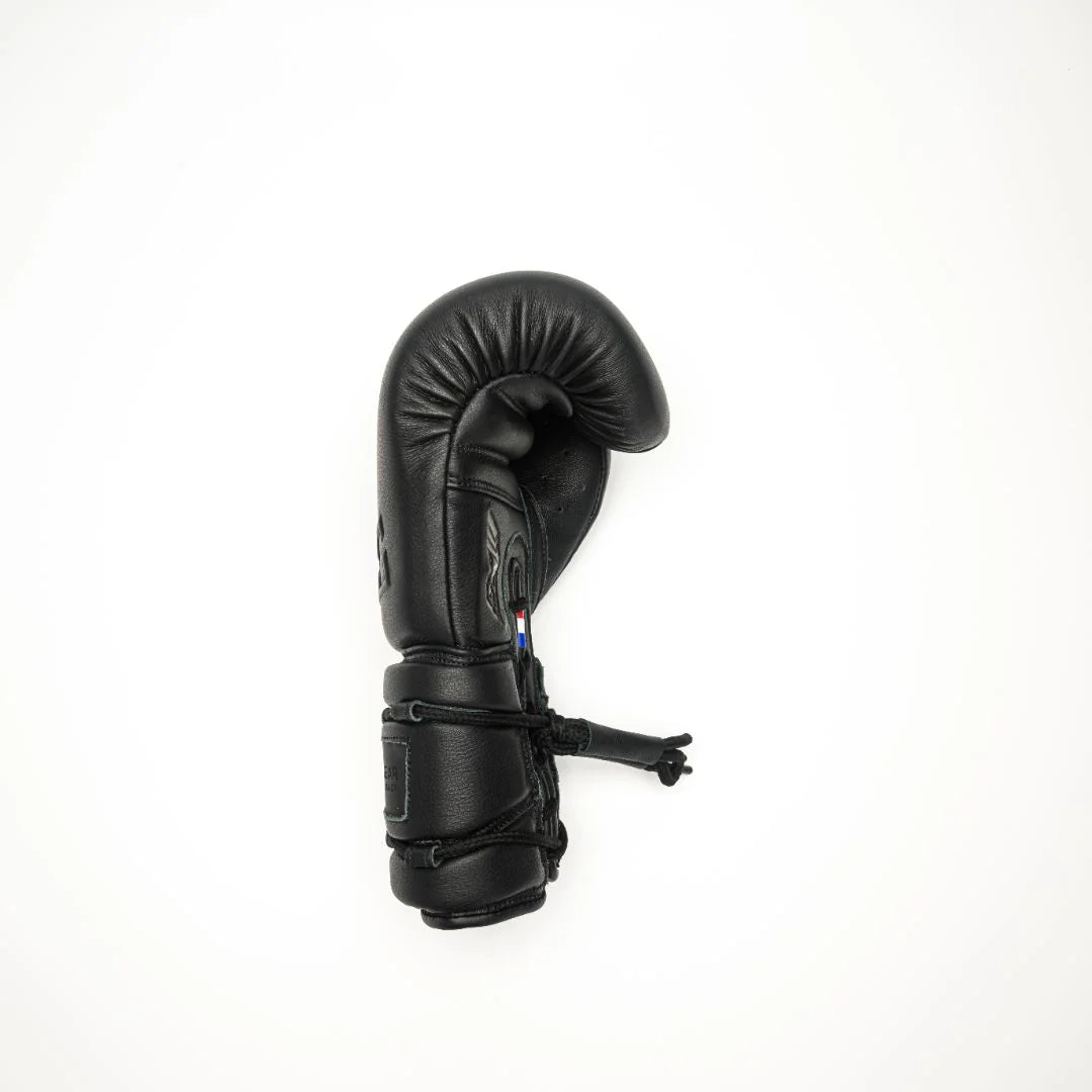 Joyagear Elite Performance Leather Lace Up Boxing Gloves Black