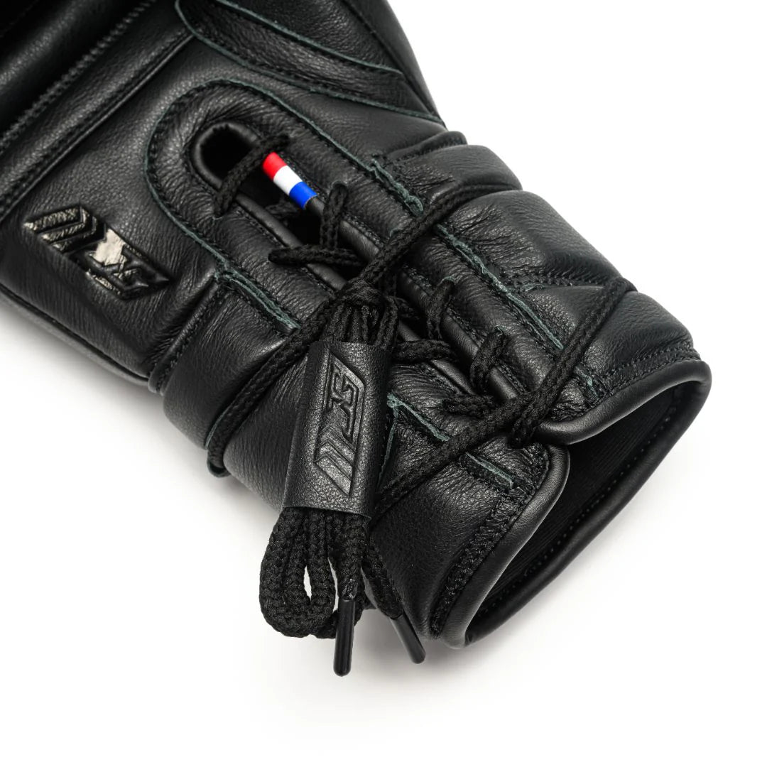 Joyagear Elite Performance Leather Lace Up Boxing Gloves Black