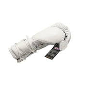Joyagear Elite Performance Leather Lace Up Boxing Gloves White