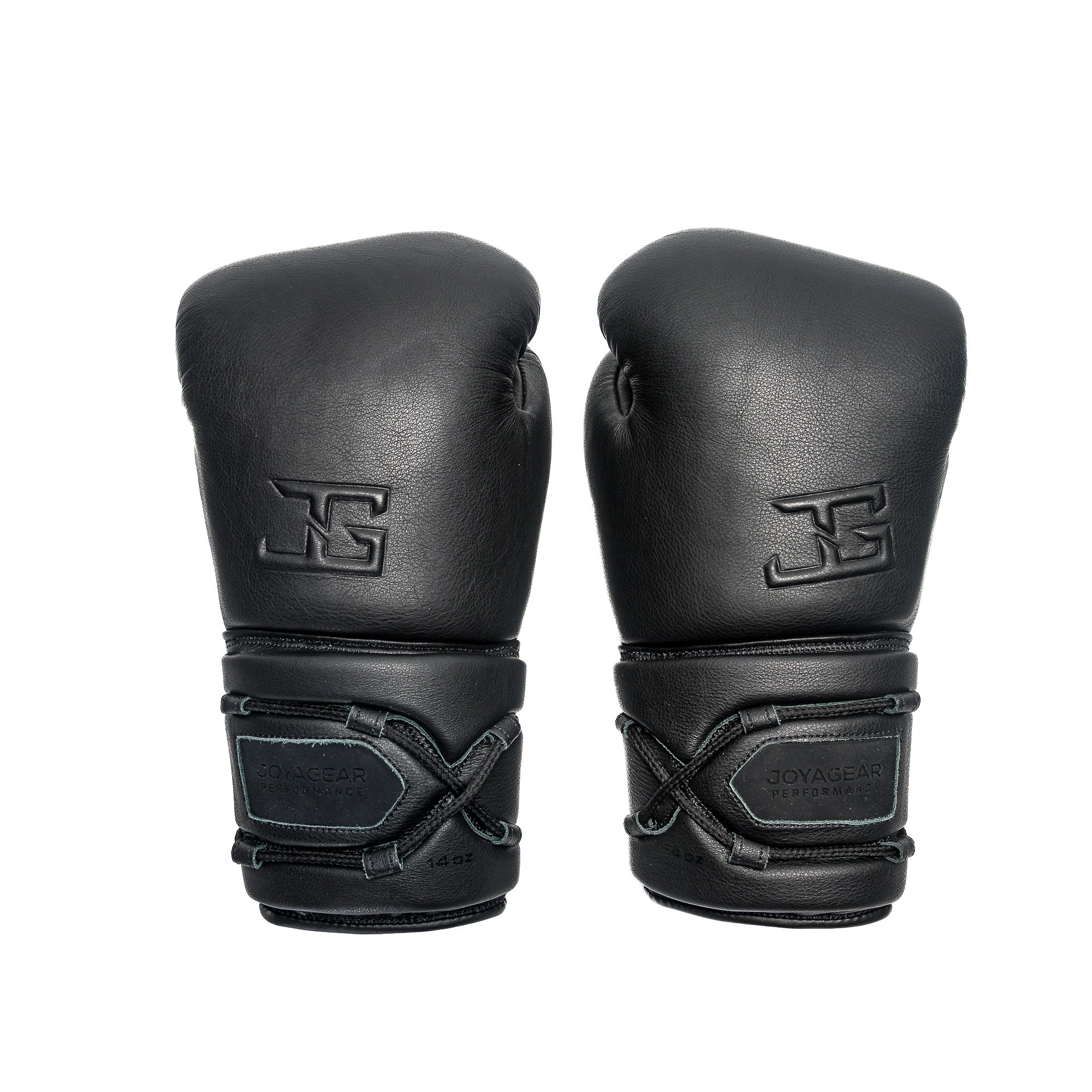 Joyagear Elite Performance Leather Lace Up Boxing Gloves Black