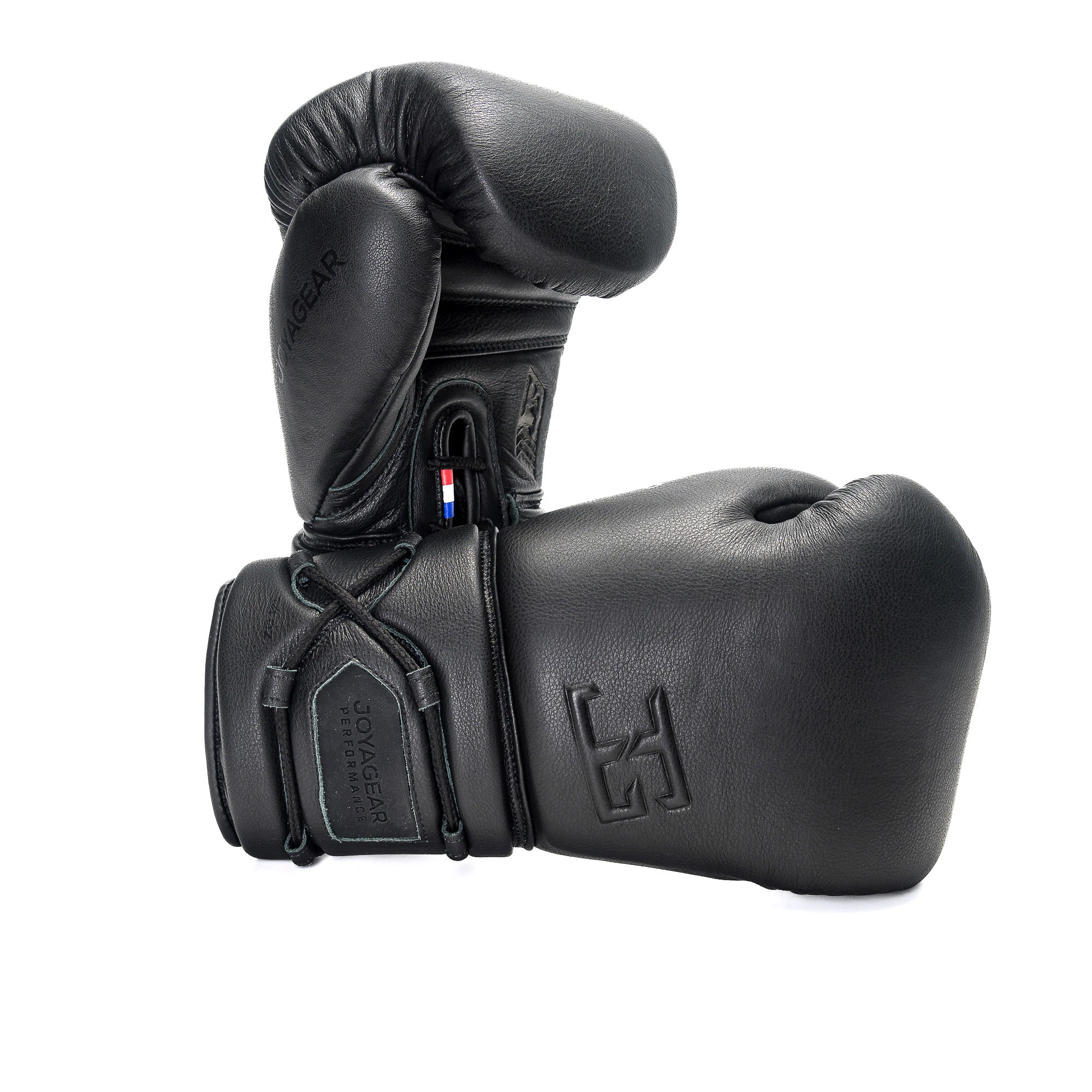 Joyagear Elite Performance Leather Lace Up Boxing Gloves Black