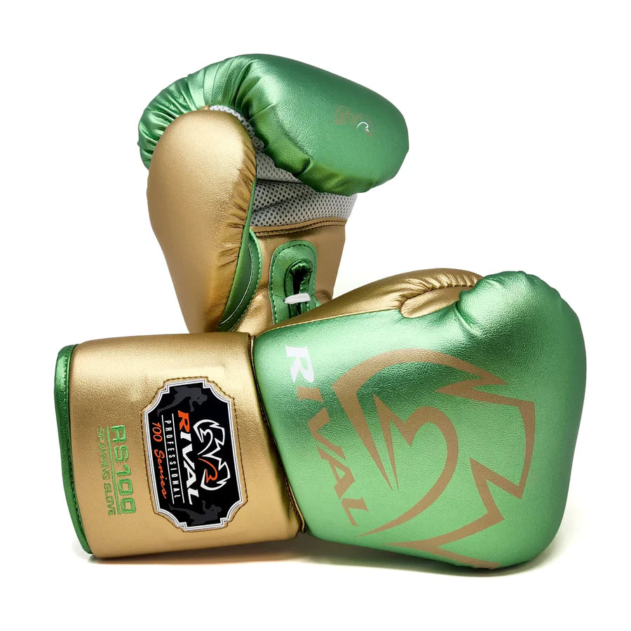 Rival RS100 Professional Sparring Gloves Green/Gold