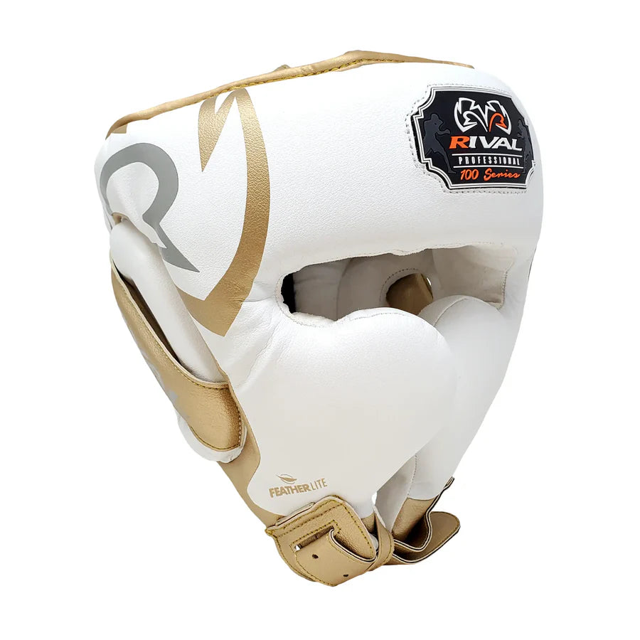 RIVAL RHG100 PROFESSIONAL HEADGEAR WHITE/GOLD