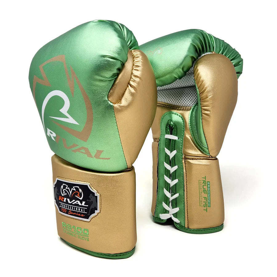 Rival RS100 Professional Sparring Gloves Green/Gold