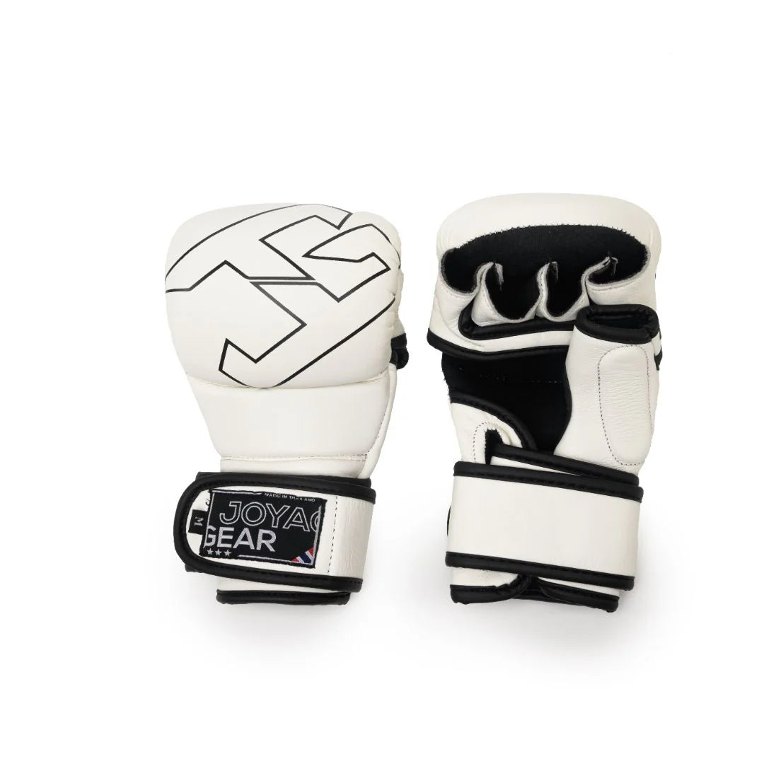 Joyagear Strike Leather MMA Sparring Gloves White