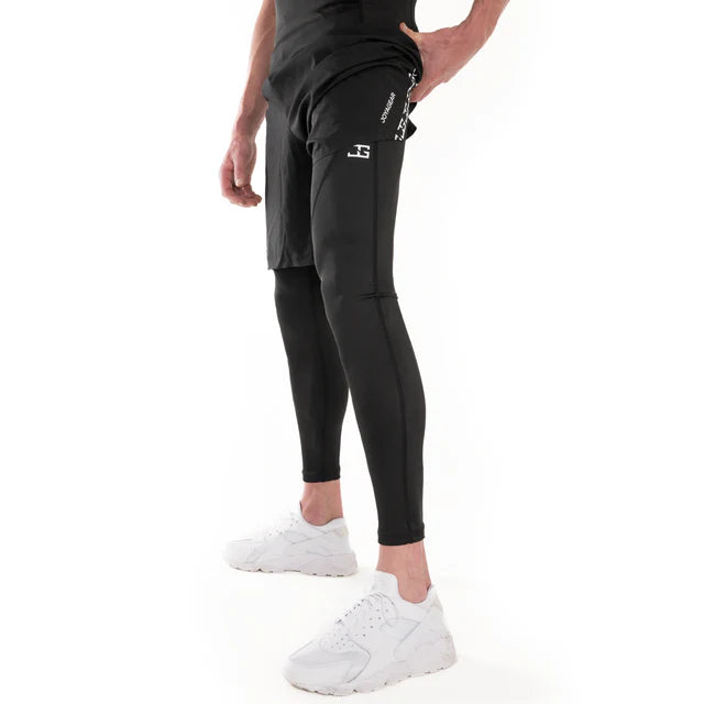 Joya 2-1 short with Long Leggings - Black/Black