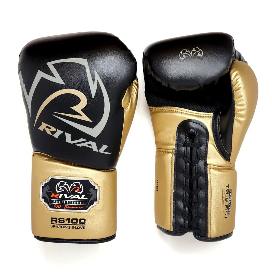 Rival RS100 Professional Sparring Gloves Black/Gold – JOYAGEAR UK Rival RS100 Professional Sparring Gloves Black/Gold – JOYAGEAR UK